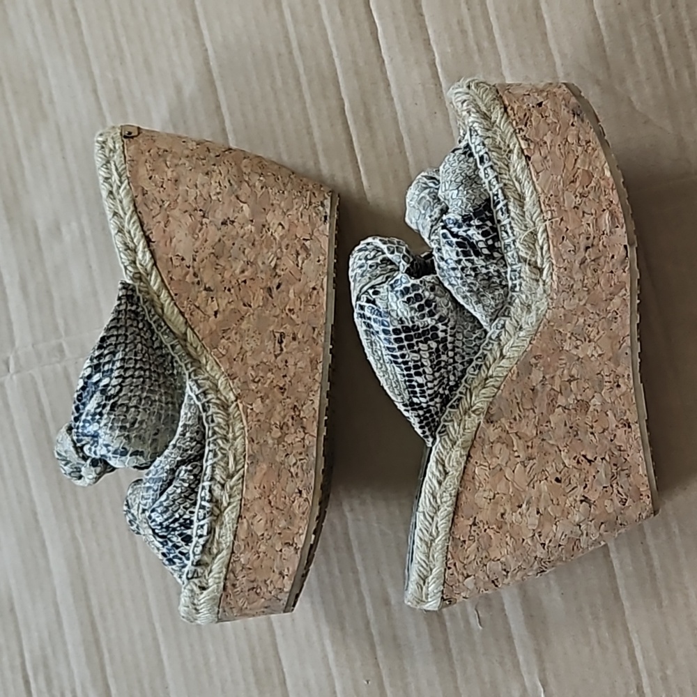 Jimmy Choo Priory Knotted Python Mule Platform Sa… - image 5